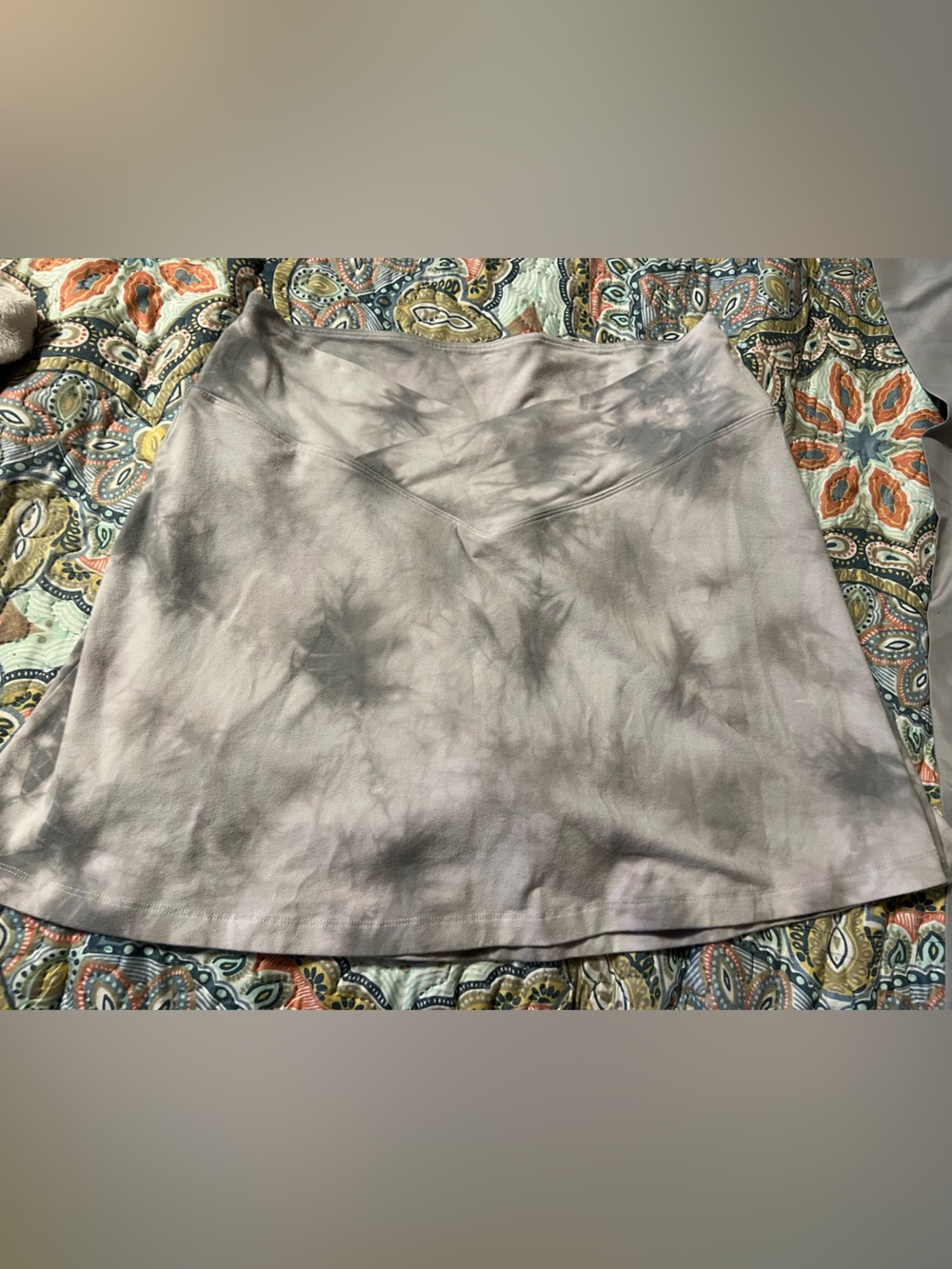 PINK Victoria's Secret Gray Tie-Dye V-Waist Mini Skirt